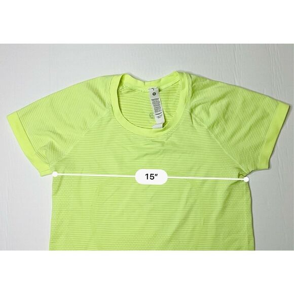 Lululemon W3FEHS Swiftly Tech SS Top 2.0 Race Length Neon Green Activewear XS - Picture 8 of 11